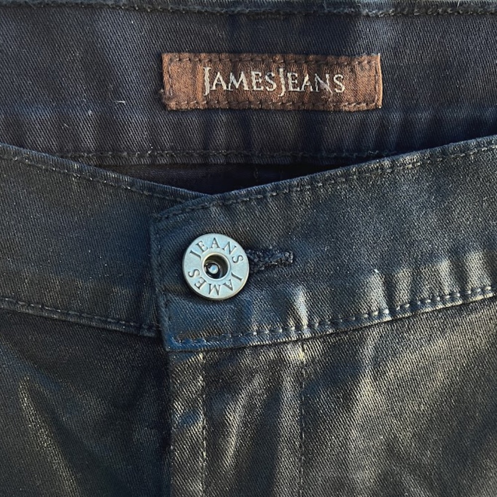 James Jeans Twiggy Z Coated Leather Like Skinny Blue/Black Size 24 NWT - Picture 13 of 16